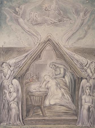 William Blake: The Night of Peace: Milton's Hymn 'On the Morning of Christ's Nativity', 1809,  in the Whitworth Art Gallery.